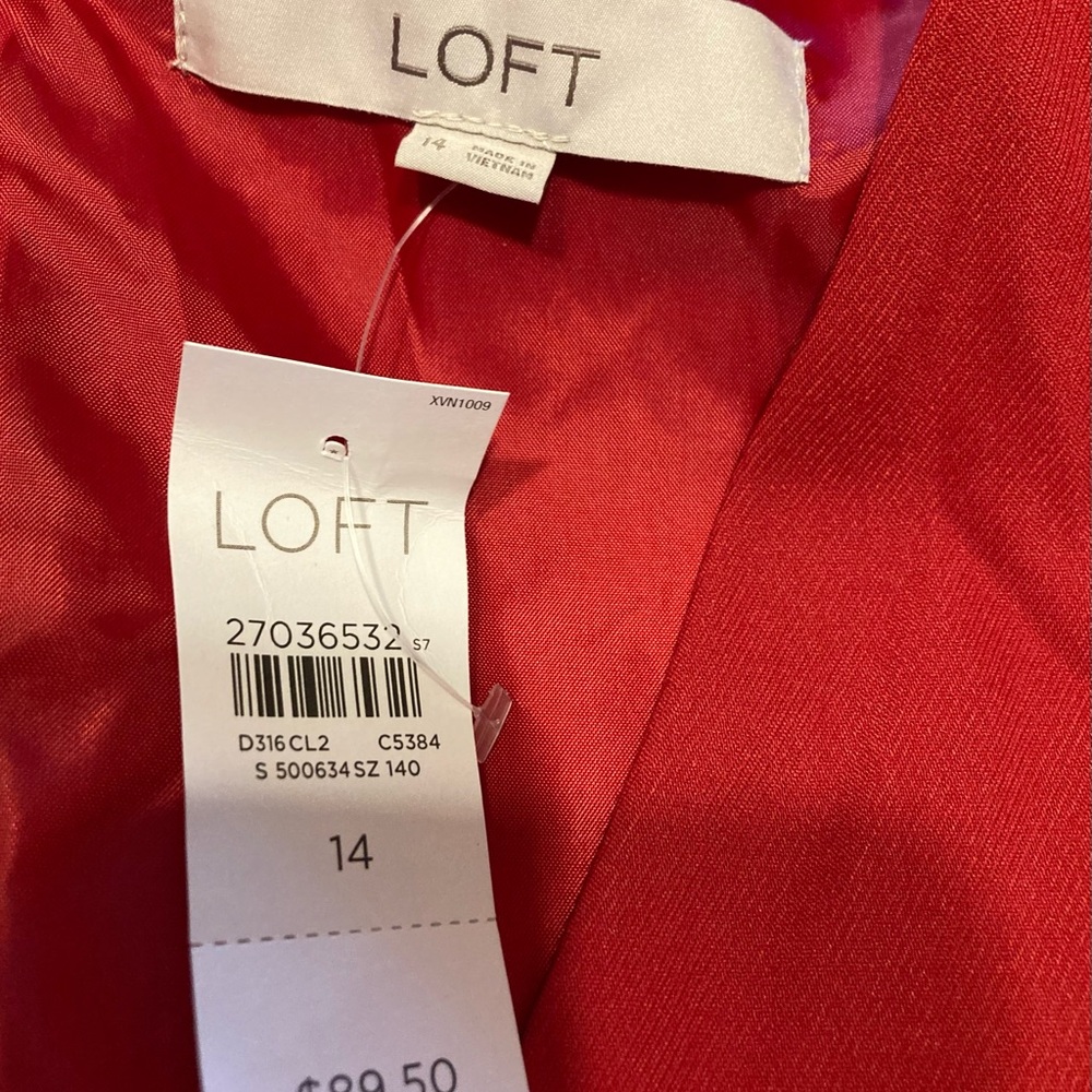LOFT Red Sleeveless Button Front Mini Dress - Picture 12 of 13